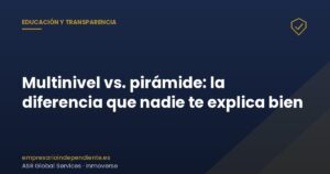 Multinivel vs pirámide: diferencia legal según la Ley 7/1996 y la Ley 3/1991, ilustrada con ASR Global Services e Inmoverse