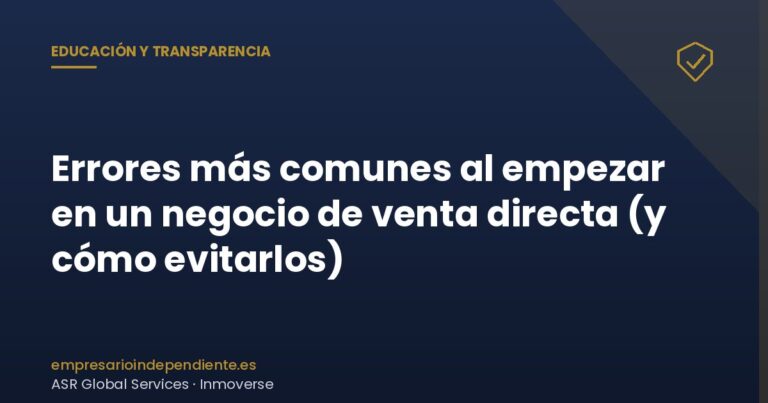 Errores al empezar en venta directa: 9 que debes evitar